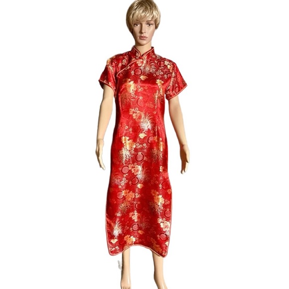 Kaiyu Dresses & Skirts - Kaiyu ~ Women’s X-Large ~ Red & Gold ~ Chinese/ Floral Design Dress